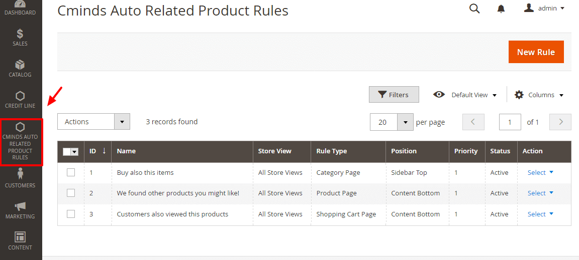 Manage auto related products rules
