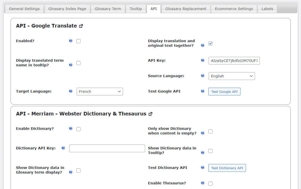 CM Glossary Tooltip - APIs