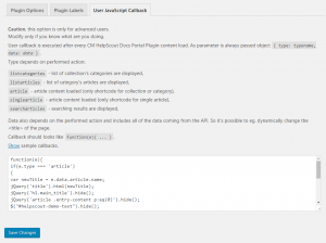 Options-User JavaScript Callback