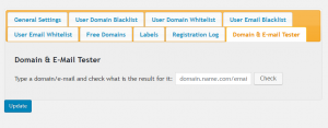 E-Mail Registration Blacklist-Domain&E-mail Tester