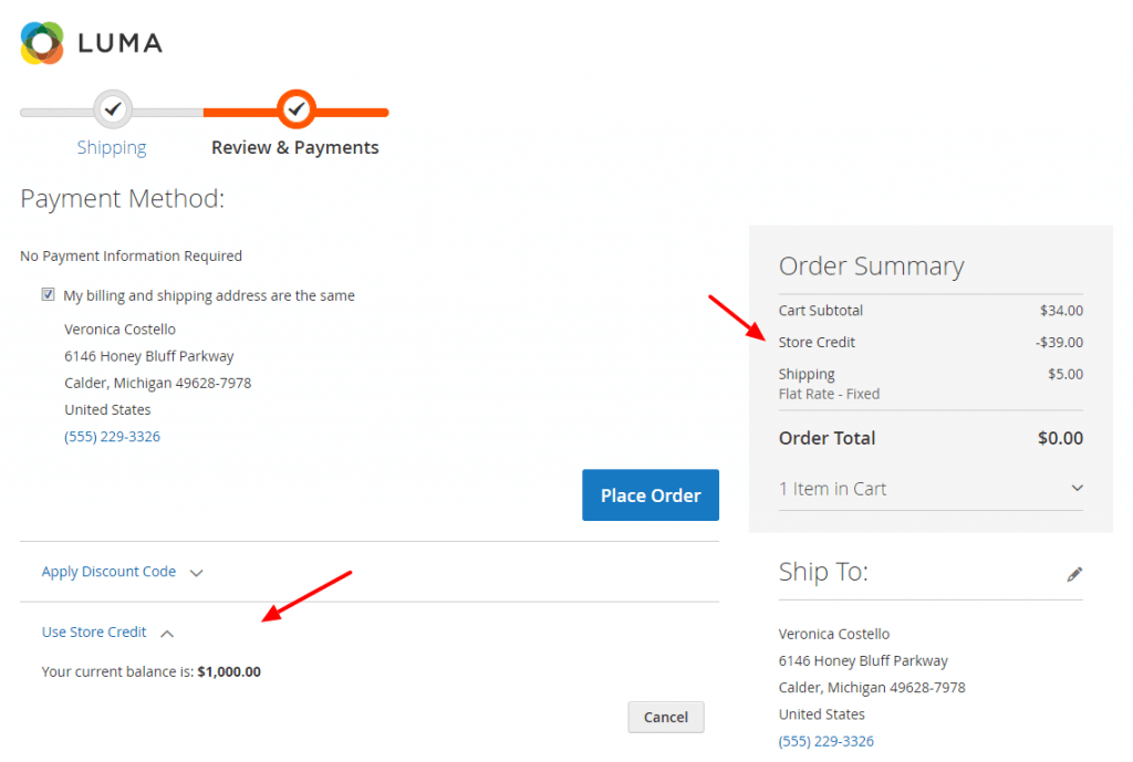 Credit Line Magento 2