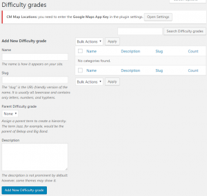Difficulty grades