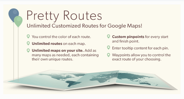 PrettyRoutes - Top 6 WordPress Plugins To Display Routes With Google Maps in 2020