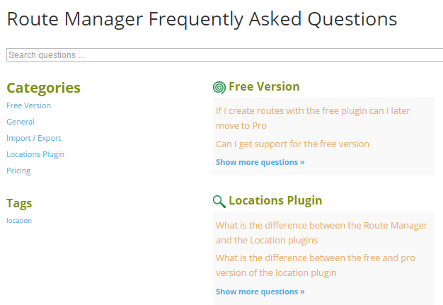 FAQ page showing categories - CM FAQ Plugin - The 9 Best FAQ WordPress Plugins to Inform your Customers