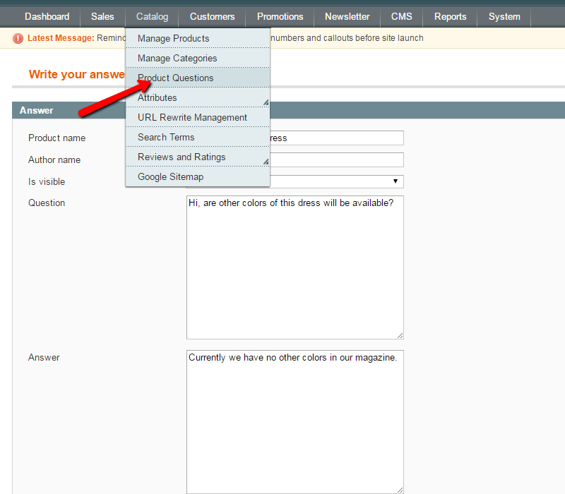 Edit Questions in Admin Panel