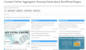 Aggregated twitter feeds - List view