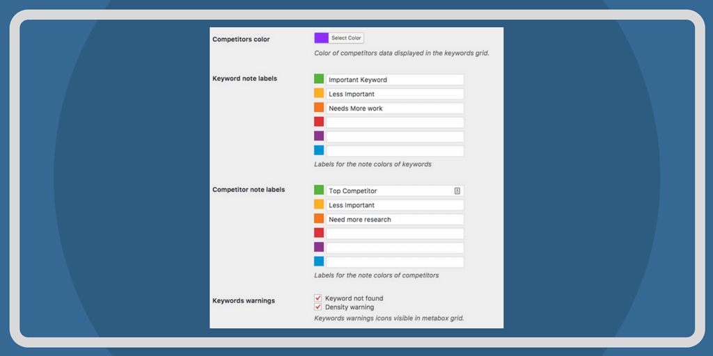 SEO Keyword Hound Tool settings