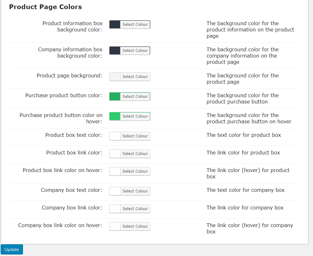 Product Pages-Product Page Colors