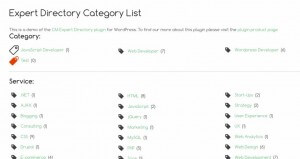 Member Directory - Expert Categories Shortcode Output