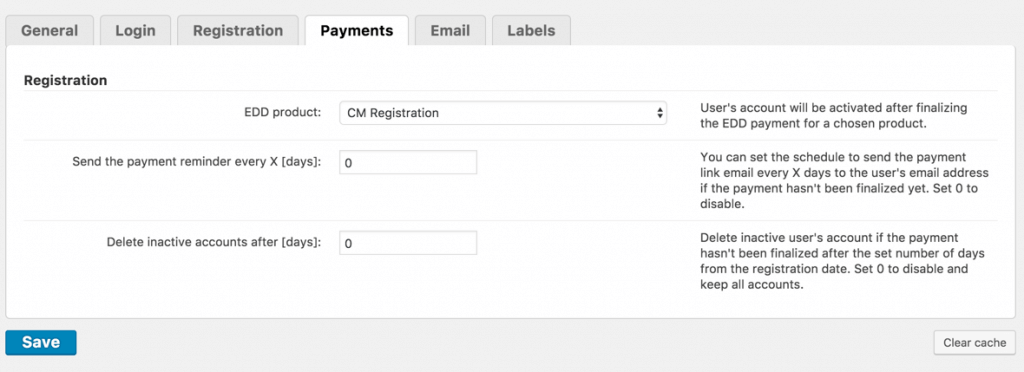 Global Payment Settings
