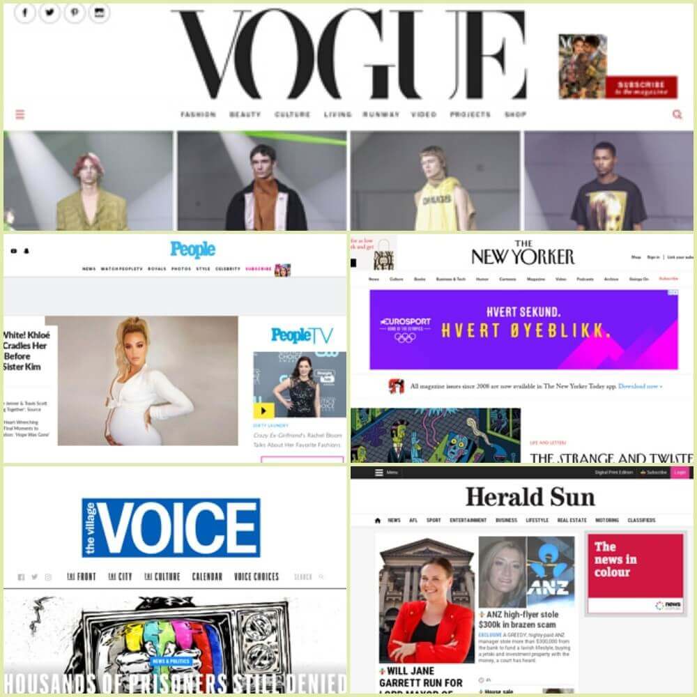 Samples of websites that use WordPress