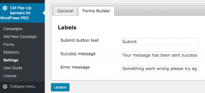 Translating labels - WP Popup Form Builder Add-on
