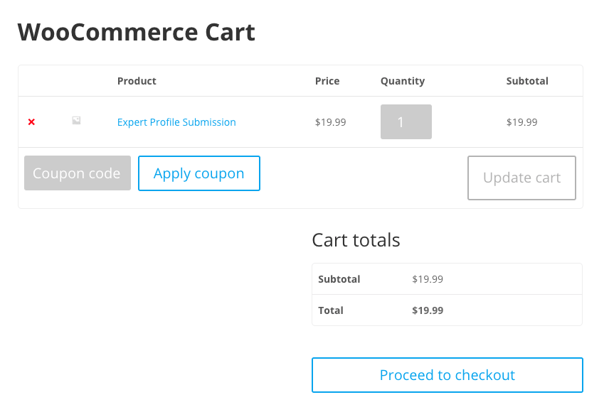 Cart page