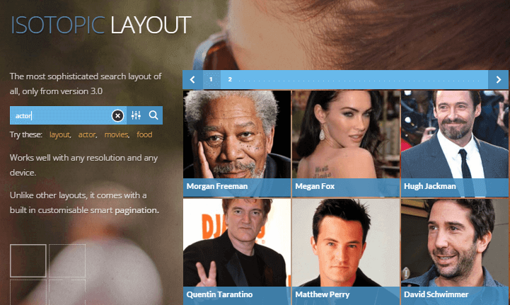 One results page layout in AJAX Search Pro - Top 10 WordPress Search Plugins To Overhaul Searching