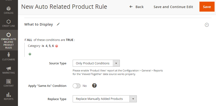 Setting the replace rule type
