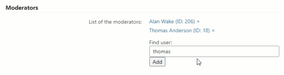 Assigning Moderators