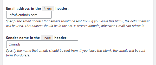 Setting a sender name and email for an SMTP Config Preset