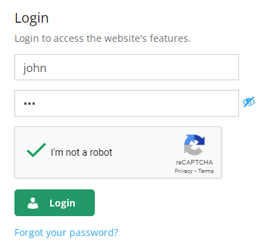 Example of Using reCaptcha for Login