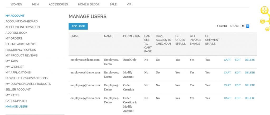Ultimate Multi-User Magento Extension screenshot - The Ultimate List of Magento Multi-User Account Extensions
