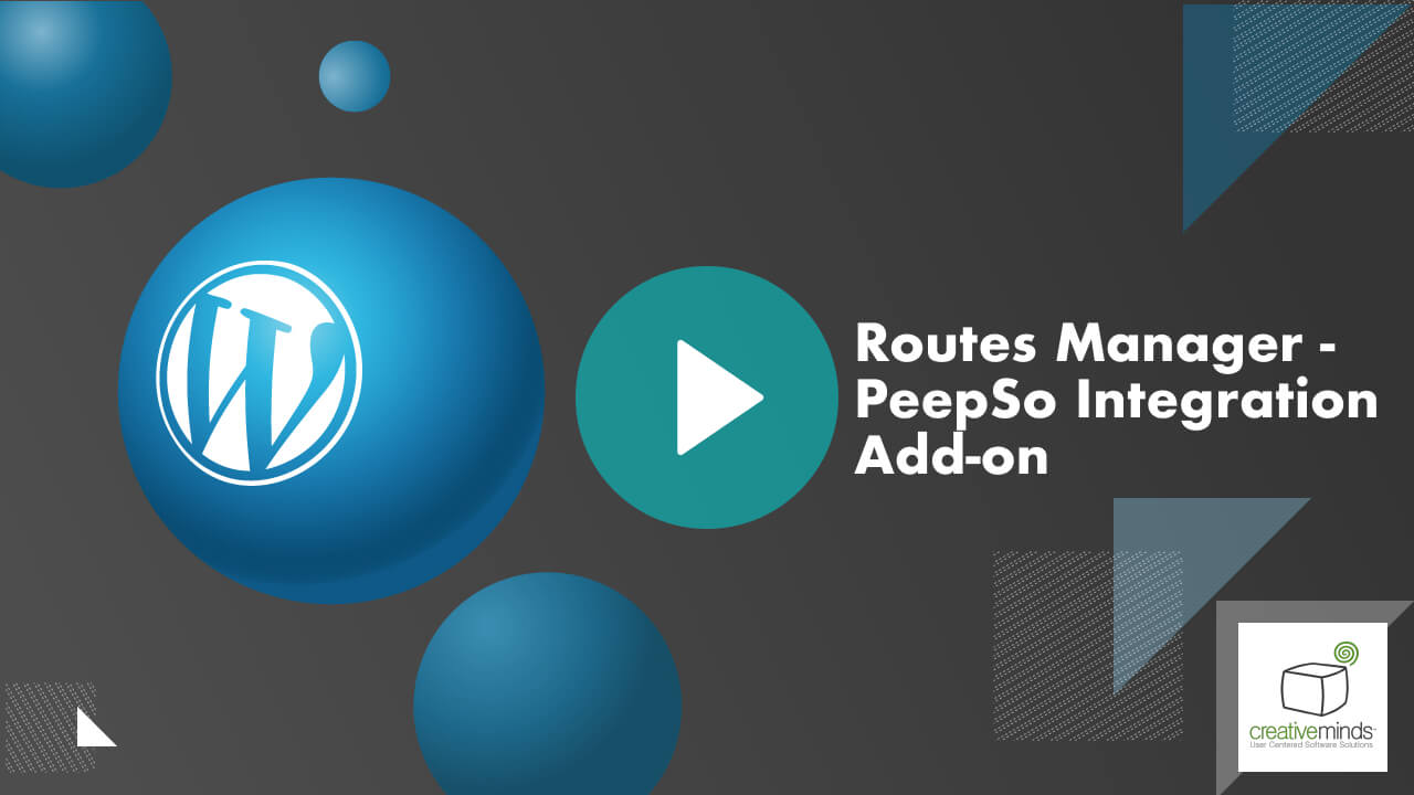 CM Routes Manager - PeepSo Add-on for WordPress by CreativeMinds main image