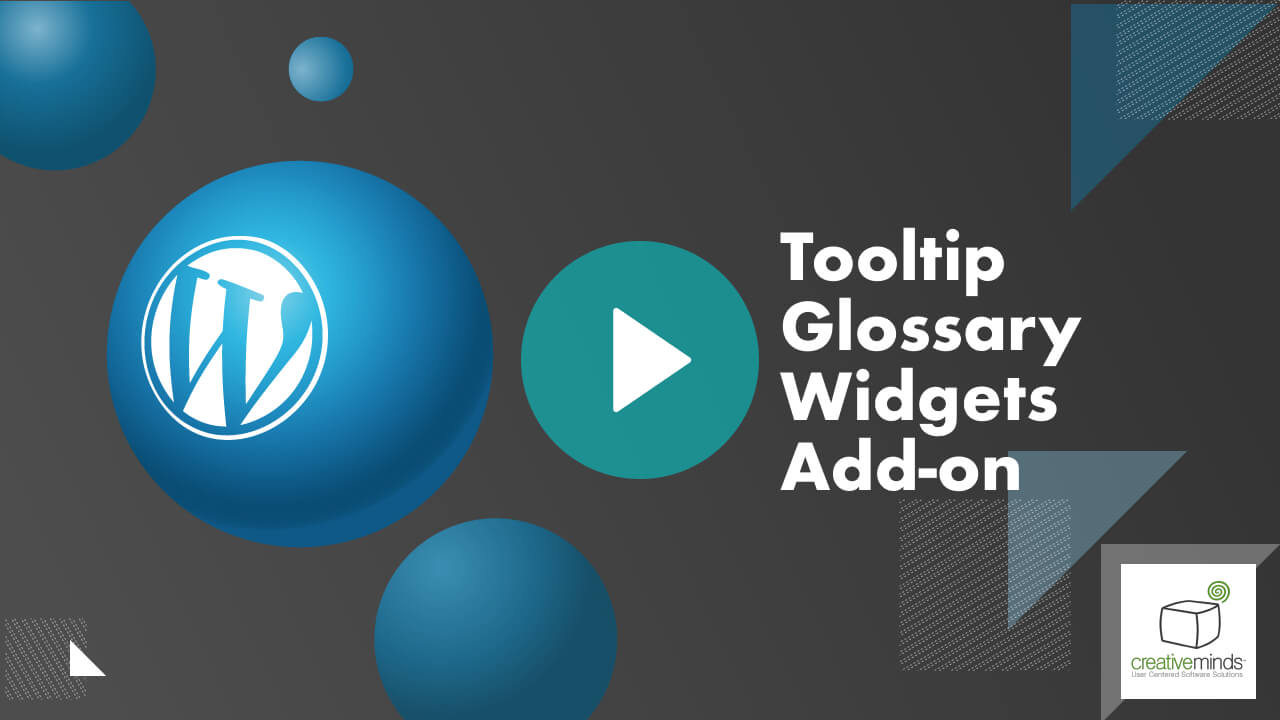 Tooltip Glossary Widgets Add-On for WordPress by CreativeMinds main image