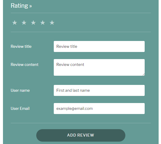 Post a new review form