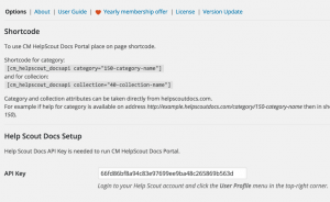 HelpScout WordPress plugin settings api key