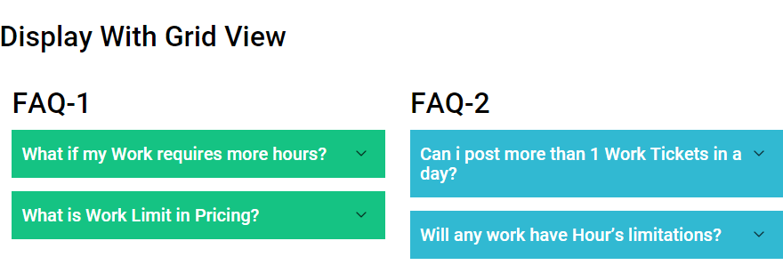 Grid style FAQ with WP Responsive FAQ - The 9 Best FAQ WordPress Plugins to Inform your Customers