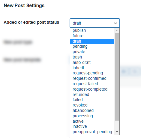 Choosing the Status for Submitted Posts