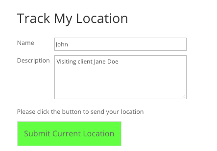User successfully submits current location